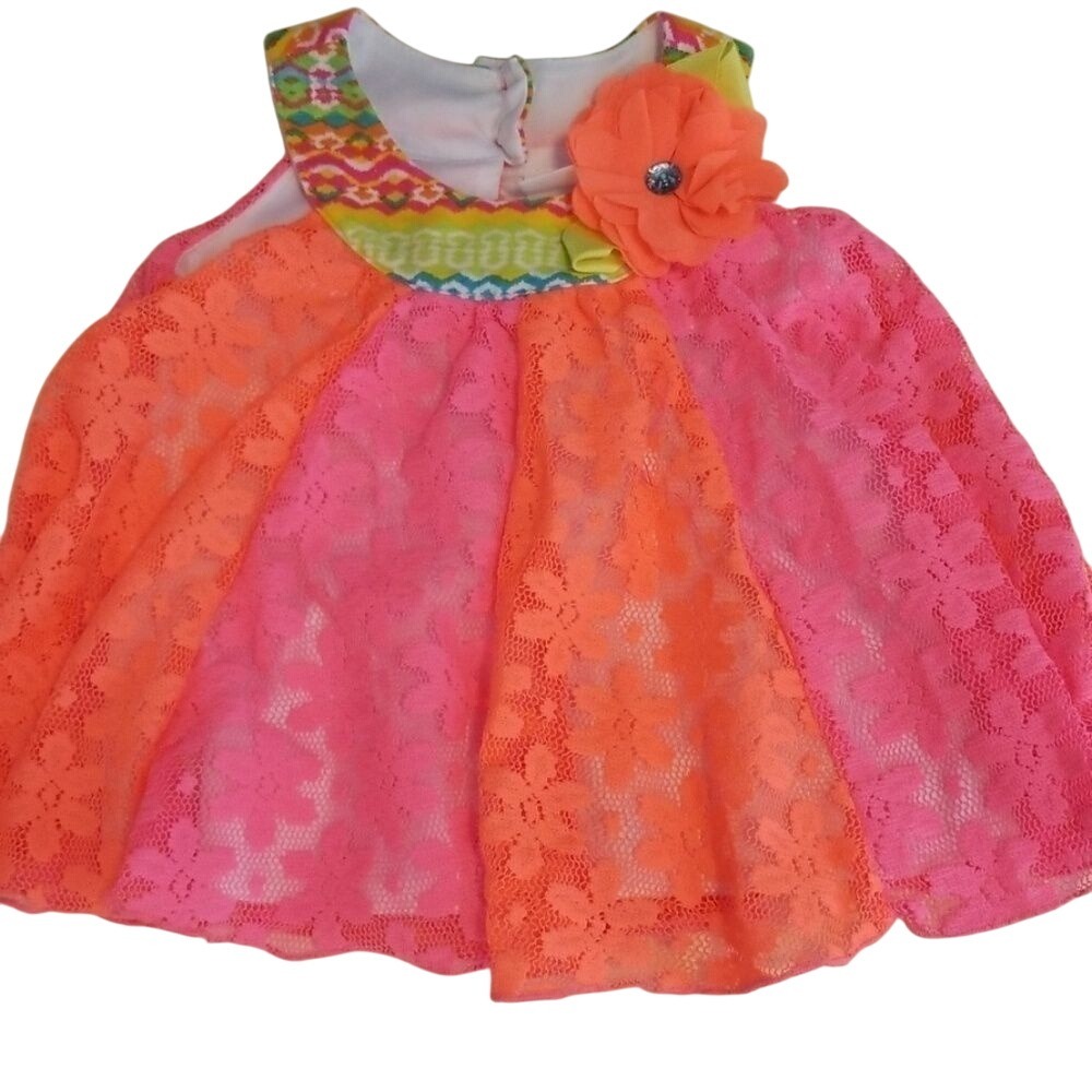 Youngland Baby Orange &‎ Pink Dress